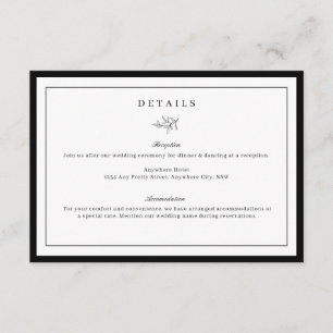 Carte de boîtier minimaliste pour Mariage feuille