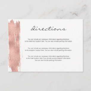 Carte de boîtier moderne Rose Gold Brush Direction
