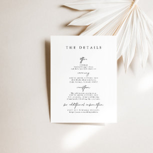 Carte de boîtier moderne simple Mariage Détails