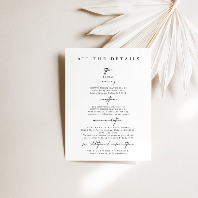 Carte de boîtier moderne simple Mariage Détails (Créateur téléchargé)