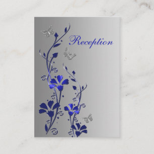 Carte de boîtier pour papillons floraux bleu et ar