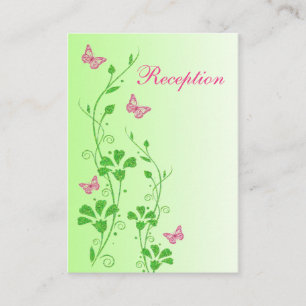 Carte de boîtier pour papillons floraux roses et v