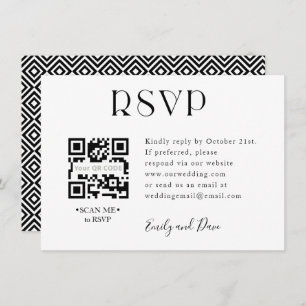 Carte de boîtier QR CODE Mariage RSVP