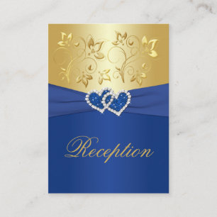 Carte de boîtier Royal Blue et Gold Floral