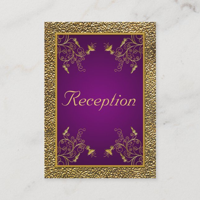 Carte de boîtier Royal Purple et Gold Floral (Devant)