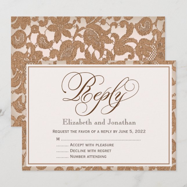 Carte de boîtier RSVP (Devant / Derrière)