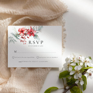 Carte de boîtier RSVP Berry Poinsettia