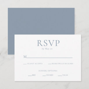 Carte de boîtier RSVP bleu Dusty moderne
