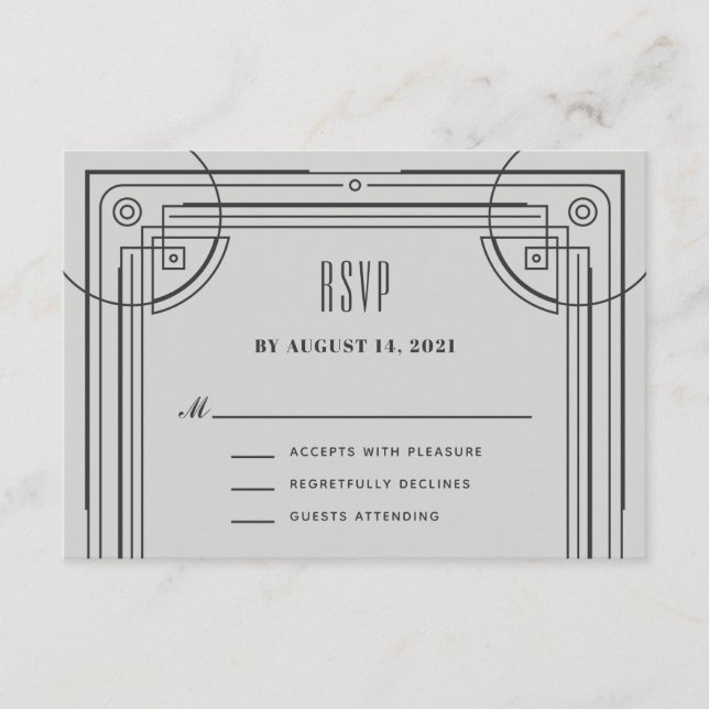 Carte de boîtier RSVP de cadre de décoration moder (Devant)