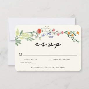 Carte de boîtier RSVP de mariage de jardin secret