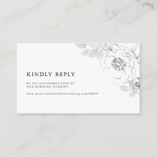 Carte de boîtier RSVP du site Web Botanical Sketch