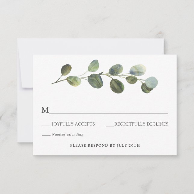Carte de boîtier RSVP Eucalyptus Wedding (Devant)