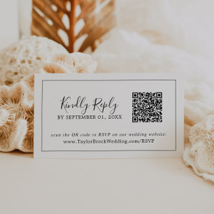 Carte de boîtier RSVP minimaliste de mariage de co