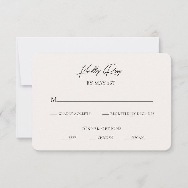 Carte de boîtier RSVP minimaliste moderne (Devant)