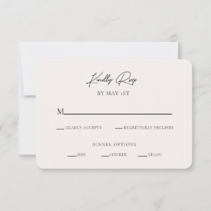 Carte de boîtier RSVP minimaliste moderne