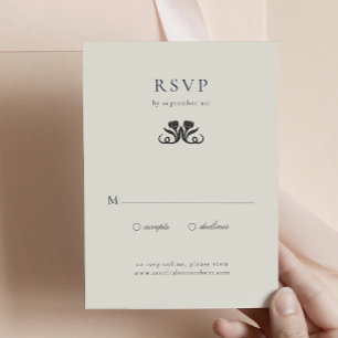 Carte de boîtier RSVP noir et blanc élégant