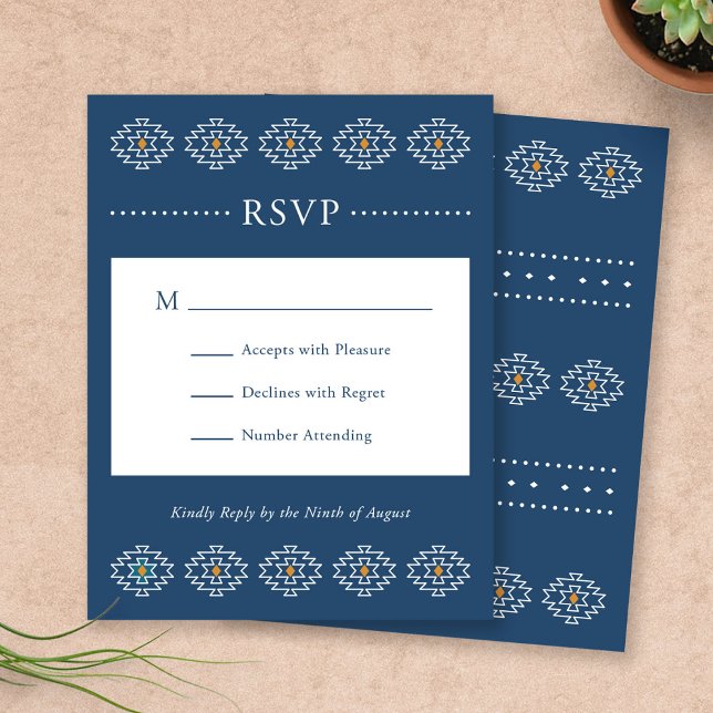 Carte de boîtier RSVP Ouest, Suite Rio Rancho (Rio Rancho Western RSVP Enclosure Card by Fiesta Valley Print)