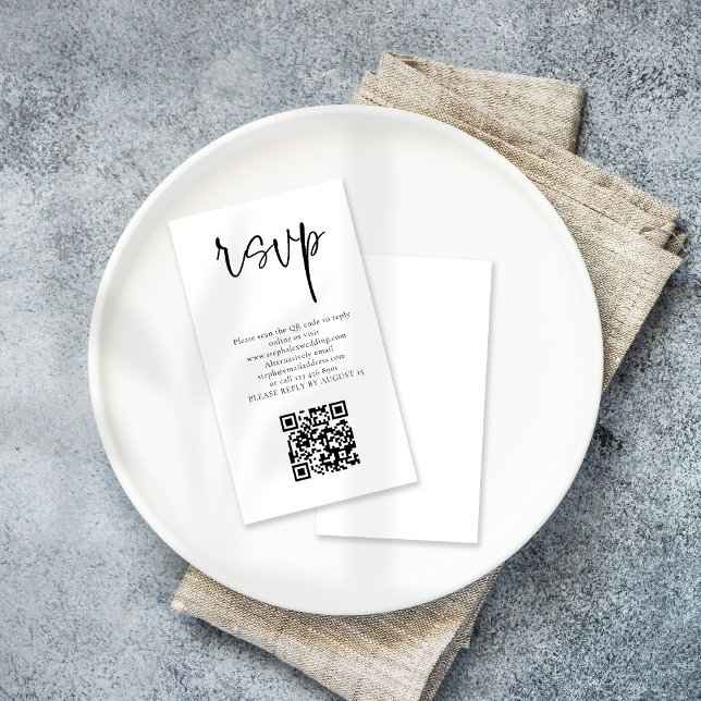 Carte de boîtier RSVP pour code QR de script moder (Créateur téléchargé)