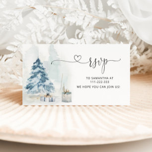 Carte de boîtier RSVP pour forêt d'hiver