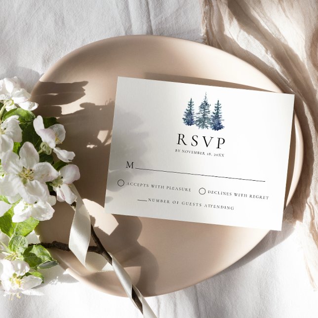 Carte de boîtier RSVP pour mariage d'hiver dans l' (Créateur téléchargé)