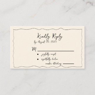 Carte de boîtier RSVP pour mariage fantaisiste
