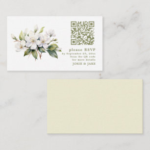 Carte de boîtier RSVP QR Code de fleur Apple Bloss