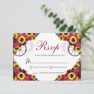 Carte de boîtier RSVP Quinceanera rose Sunflowers