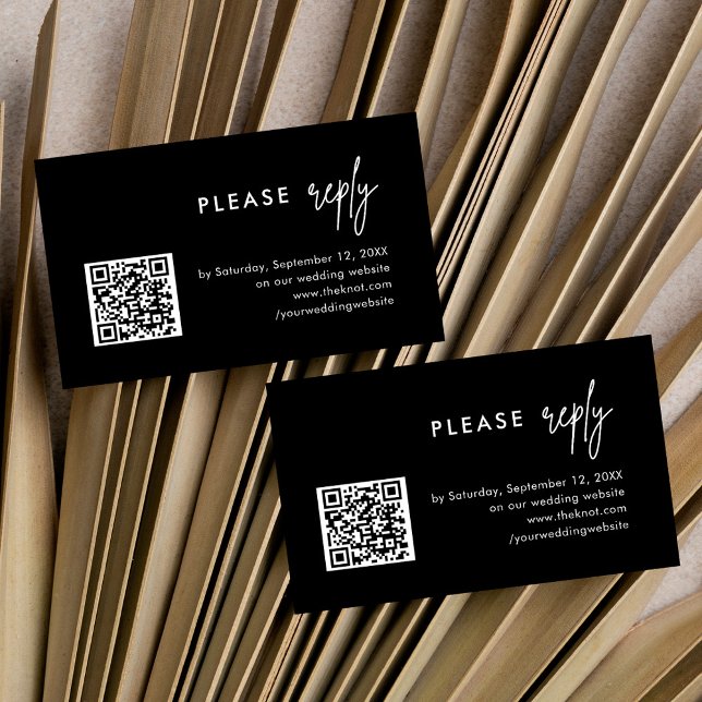 Carte de boîtier RSVP réponse au code QR du Mariag (Créateur téléchargé)