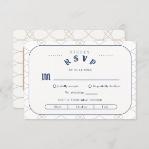 Carte de boîtier RSVP Royal Blue Classic Retro