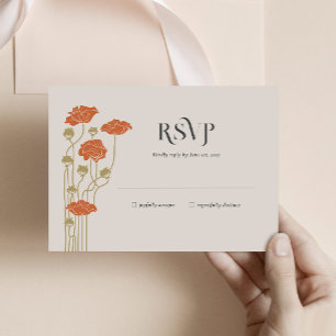Carte de boîtier RSVP vintage Art Nouveau