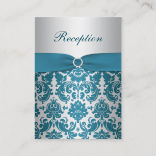 Carte de boîtier Turquoise en argent RIBBON IMPRIM