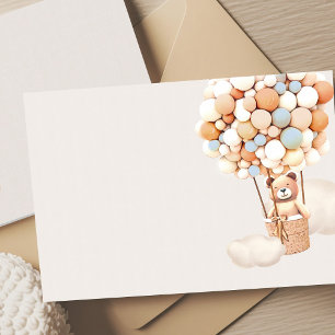 Carte de boîtier vierge Brown Bear Balloons