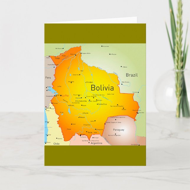 Carte de Bolivie avec villes et frontières (Créateur téléchargé)