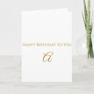 Carte de Bon Anniversaire à l'initiale dorée perso
