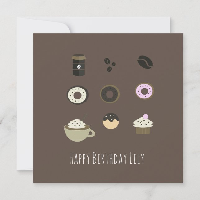Carte de Bon Anniversaire Café Friandises (Devant)