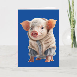 CARTE DE BON ANNIVERSAIRE COCHON MIGNON