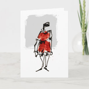 Carte de Bon Anniversaire Femme en Robe Rouge