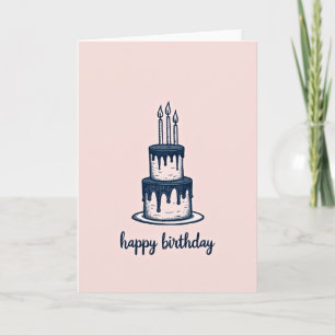 Carte de Bon Anniversaire Gâteau Indigo Sucré