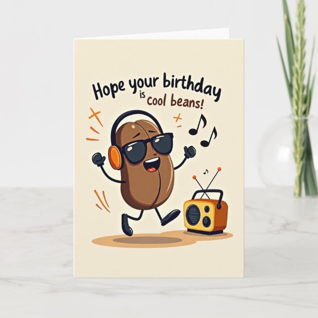 Carte de Bon Anniversaire Groovy Bean (Devant)