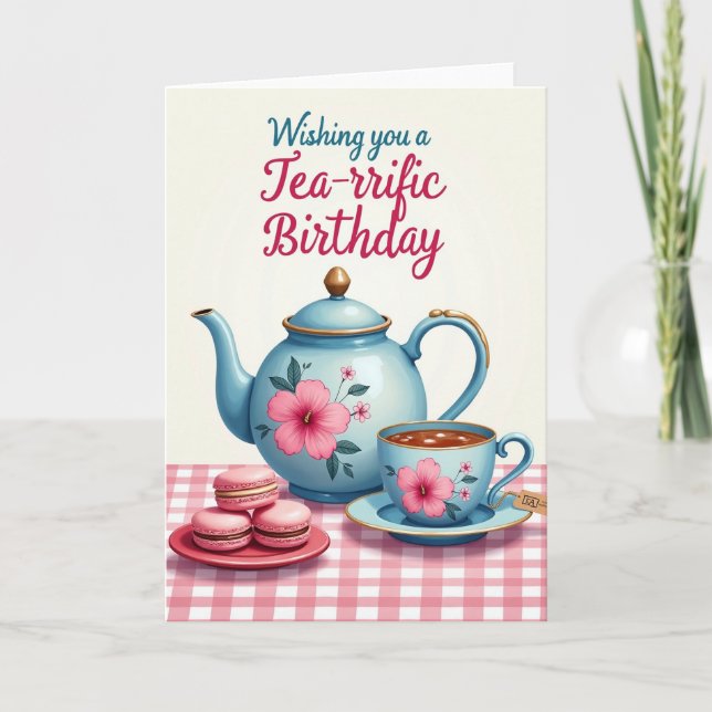 Carte de Bon Anniversaire Thé Fantaisiste (Devant)