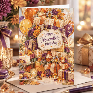 Carte de Bon Anniversaire Topaze Citrine Novembre