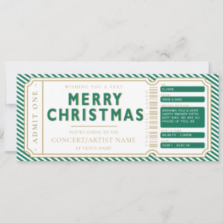 Carte de bon de cadeau de billet de concert de Noë