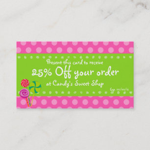 Carte de bon de sucrerie