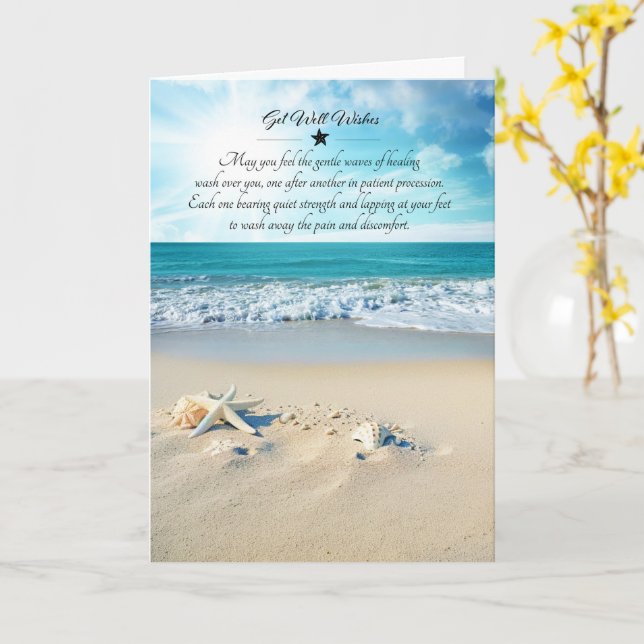 Carte de Bon Rétablissement de la Plage Côtière et (Fleur jaune)