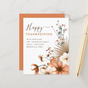 Carte de Bon thanksgiving Budget Autum Florals