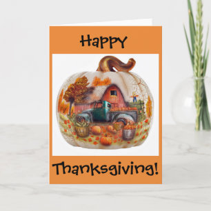 Carte de bon thanksgiving, chargement de camion de
