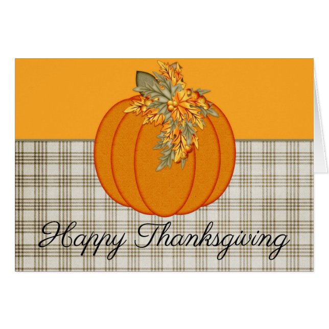 Carte de Bon thanksgiving Citrouille d'automne 1 (Devant horizontal)