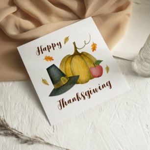 Carte de Bon thanksgiving Citrouille Pèlerin pour 