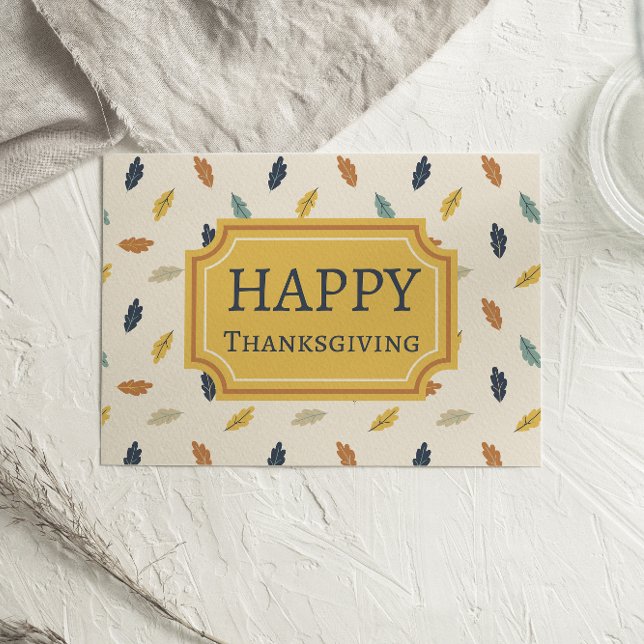 Carte de Bon thanksgiving Colorée Feuilles automna (Créateur téléchargé)