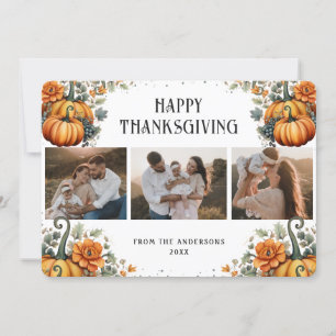 Carte de Bon thanksgiving photo citrouille
